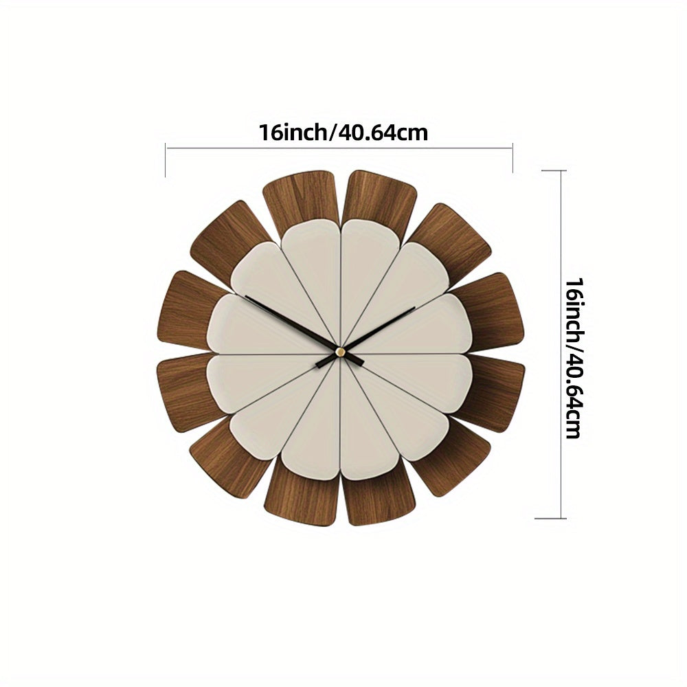 Petal Wall Clock | Modern Wood & White Wall Clock
