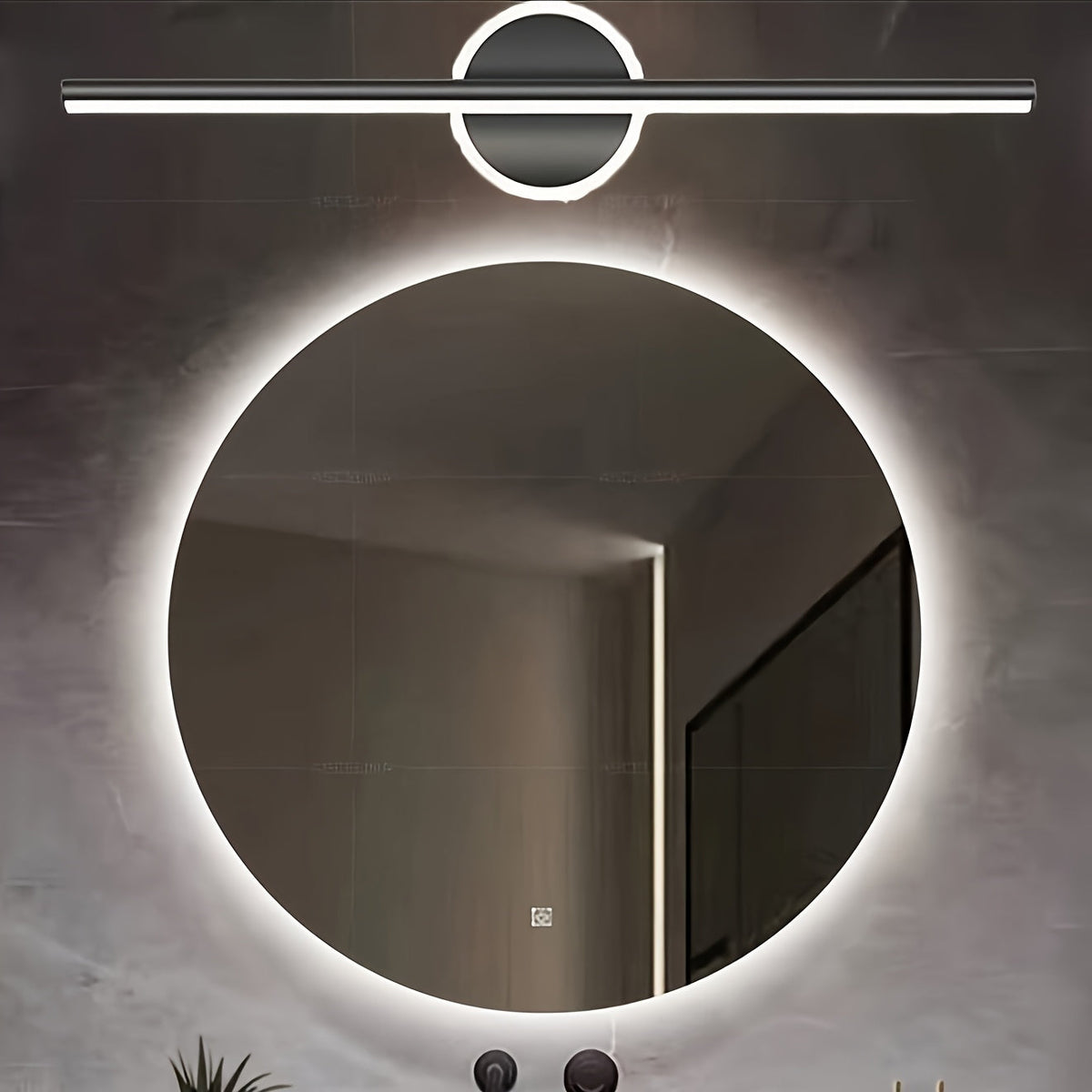 Luxe LED Mirror Wall Light | Minimalist Black & Gold Wall Lamp
