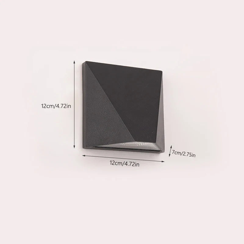 Modern Black LED Wall Light | 5W Waterproof Aluminum Outdoor Lamp