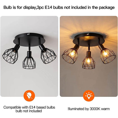 Industrial Black Spotlight Ceiling Light | Adjustable Vintage Design
