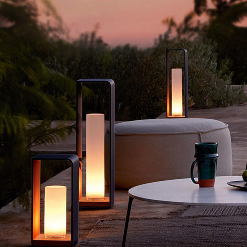 Modern Square Outdoor Lantern | Waterproof Solar LED Light