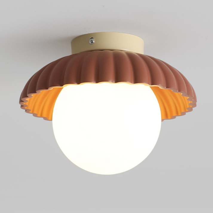 Iron Hallway Ceiling Light | Modern Glass & Metal Flush Mount