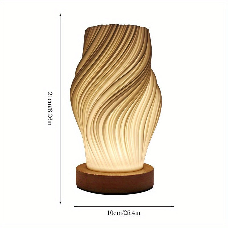 Modern LED Swirl Table Lamp | Minimalist Dimmable Bedside & Desk Light