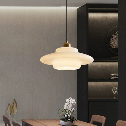 White Glass Pendant Light | Modern Mid-Century Elegance