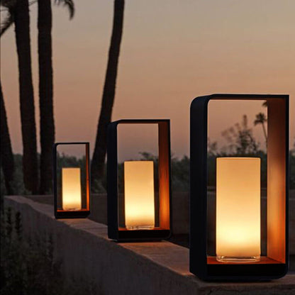 Modern Square Outdoor Lantern | Waterproof Solar LED Light