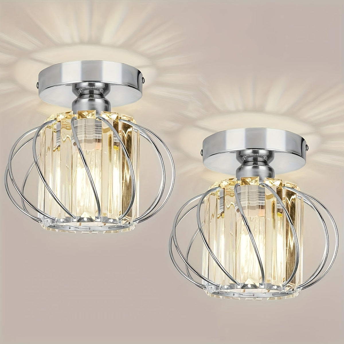 Modern Industrial Cage Ceiling Light | Elegant Semi Flush Mount Fixture