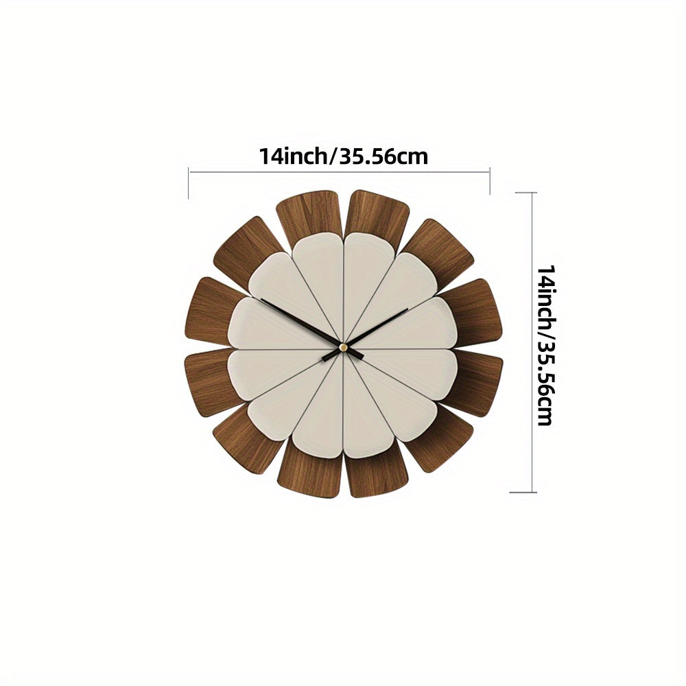 Petal Wall Clock | Modern Wood & White Wall Clock
