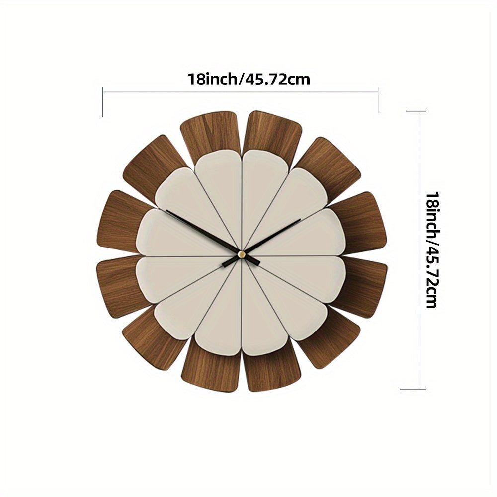 Petal Wall Clock | Modern Wood & White Wall Clock