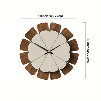 Petal Wall Clock | Modern Wood & White Wall Clock