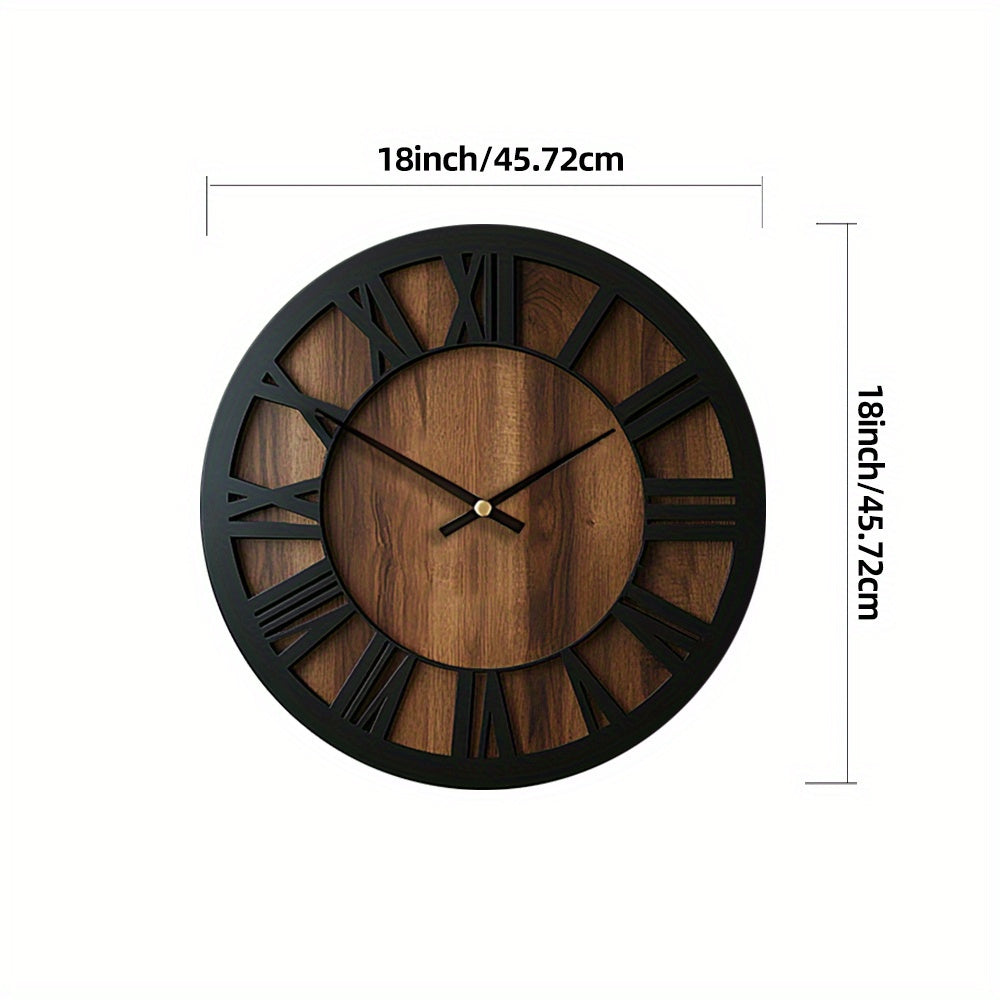 Vintage Wooden Wall Clock | Roman Numeral Design