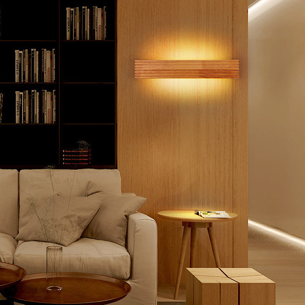 Modern Wooden LED Wall Lamp | Minimalist Bedroom & Living Room Lighting