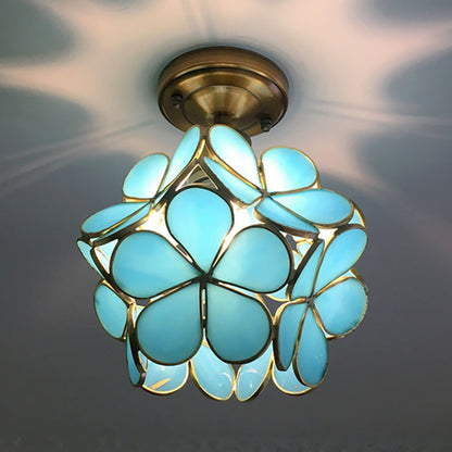 Retro Flower Ceiling Light | Colorful Vintage-Inspired PVC Flush Mount