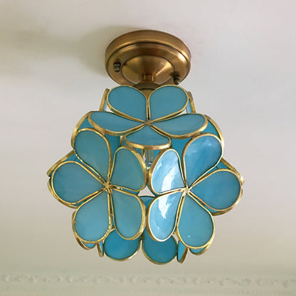 Retro Flower Ceiling Light | Colorful Vintage-Inspired PVC Flush Mount