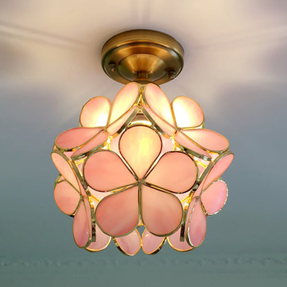 Retro Flower Ceiling Light | Colorful Vintage-Inspired PVC Flush Mount