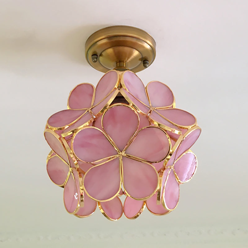 Retro Flower Ceiling Light | Colorful Vintage-Inspired PVC Flush Mount
