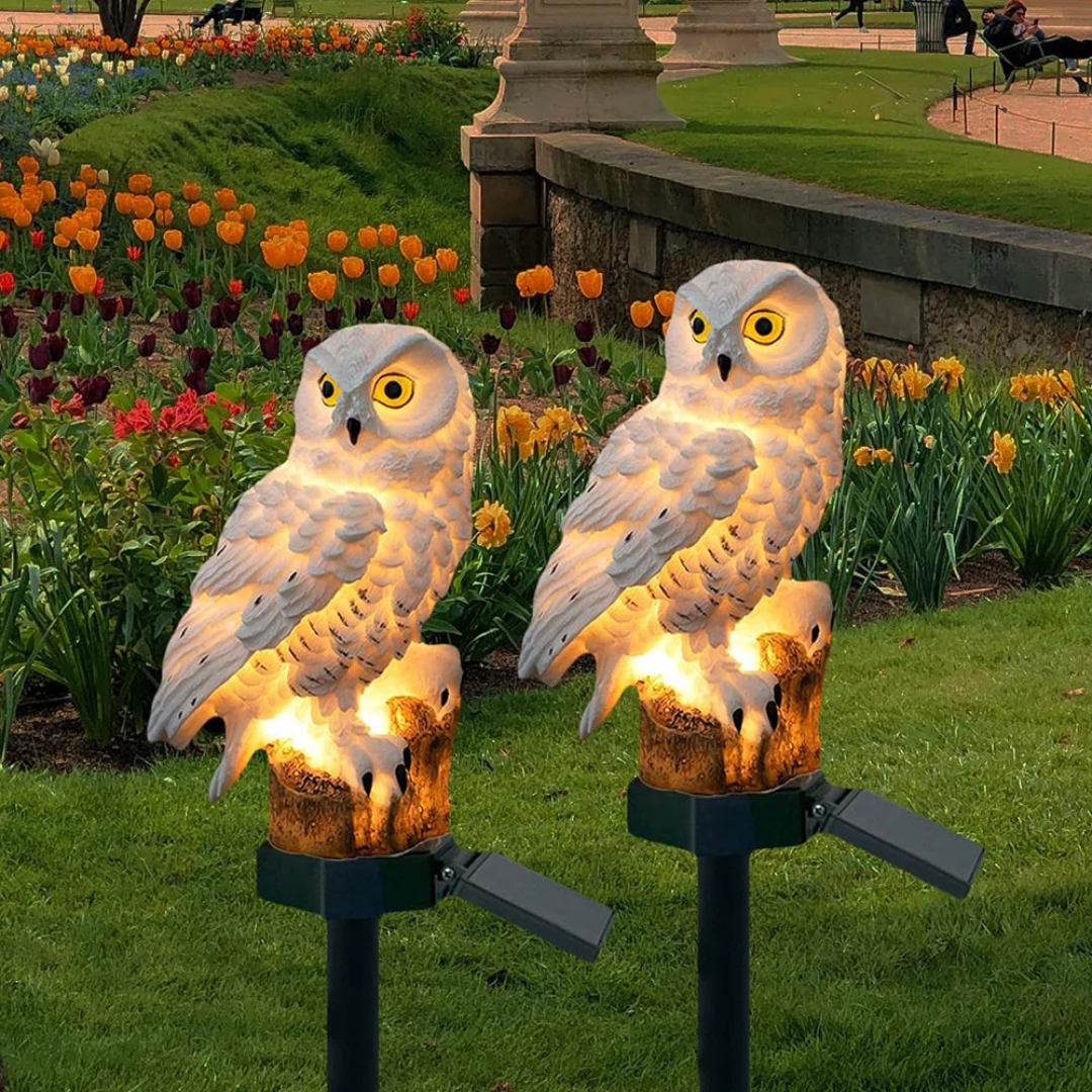 Solar Owl Garden Light | Outdoor Pathway Stake Lamp