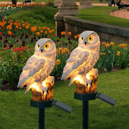Solar Owl Garden Light | Outdoor Pathway Stake Lamp