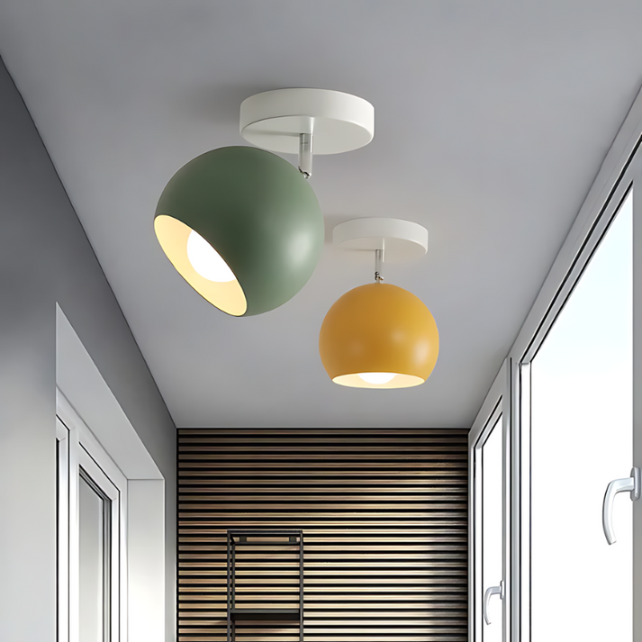 Nordic Macaron Ceiling Light | Modern Round Aluminum Lamp