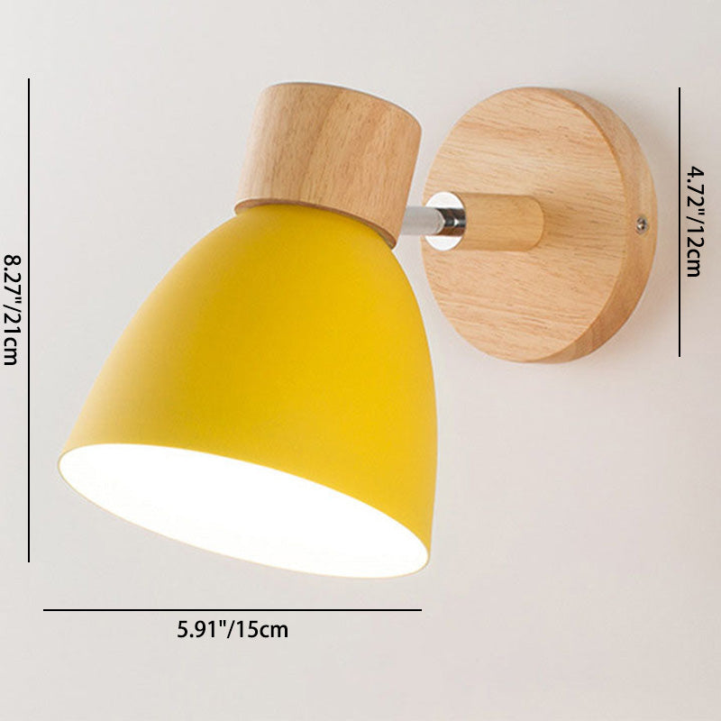 Modern Minimalist Wall Sconce | Wood & Iron Macaron Lamp