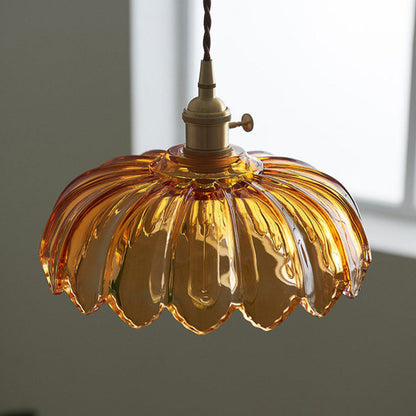 Vintage Flower Glass Pendant Light