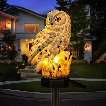 Solar Owl Garden Light | Outdoor Pathway Stake Lamp