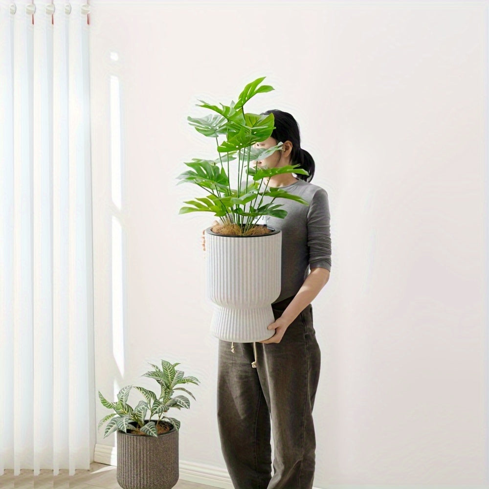Self-Watering Wine Glass Planter | White with Water Level Indicator