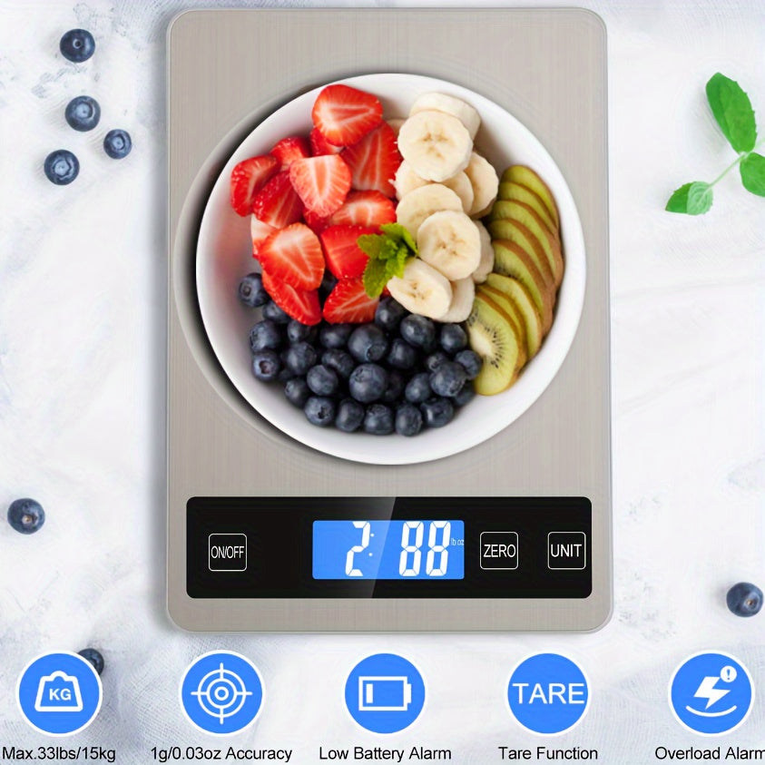 15kg Digital Kitchen Scale | USB Rechargeable Precision Food Weighing Scale