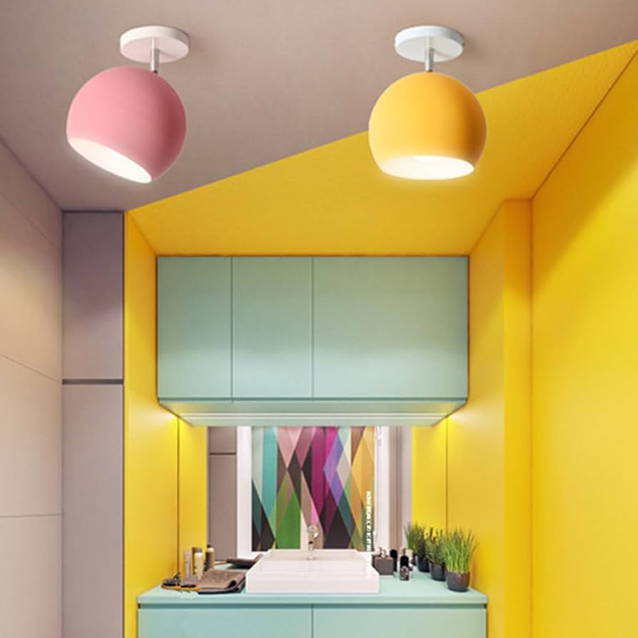 Nordic Macaron Ceiling Light | Modern Round Aluminum Lamp