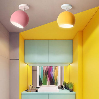 Nordic Macaron Ceiling Light | Modern Round Aluminum Lamp
