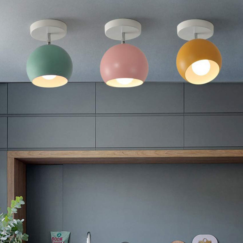Nordic Macaron Ceiling Light | Modern Round Aluminum Lamp