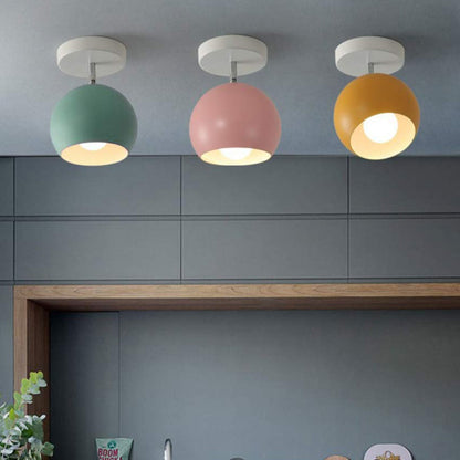 Nordic Macaron Ceiling Light | Modern Round Aluminum Lamp