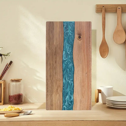 Resin River Cutting Board | Acacia Wood Charcuterie & Cheese Board