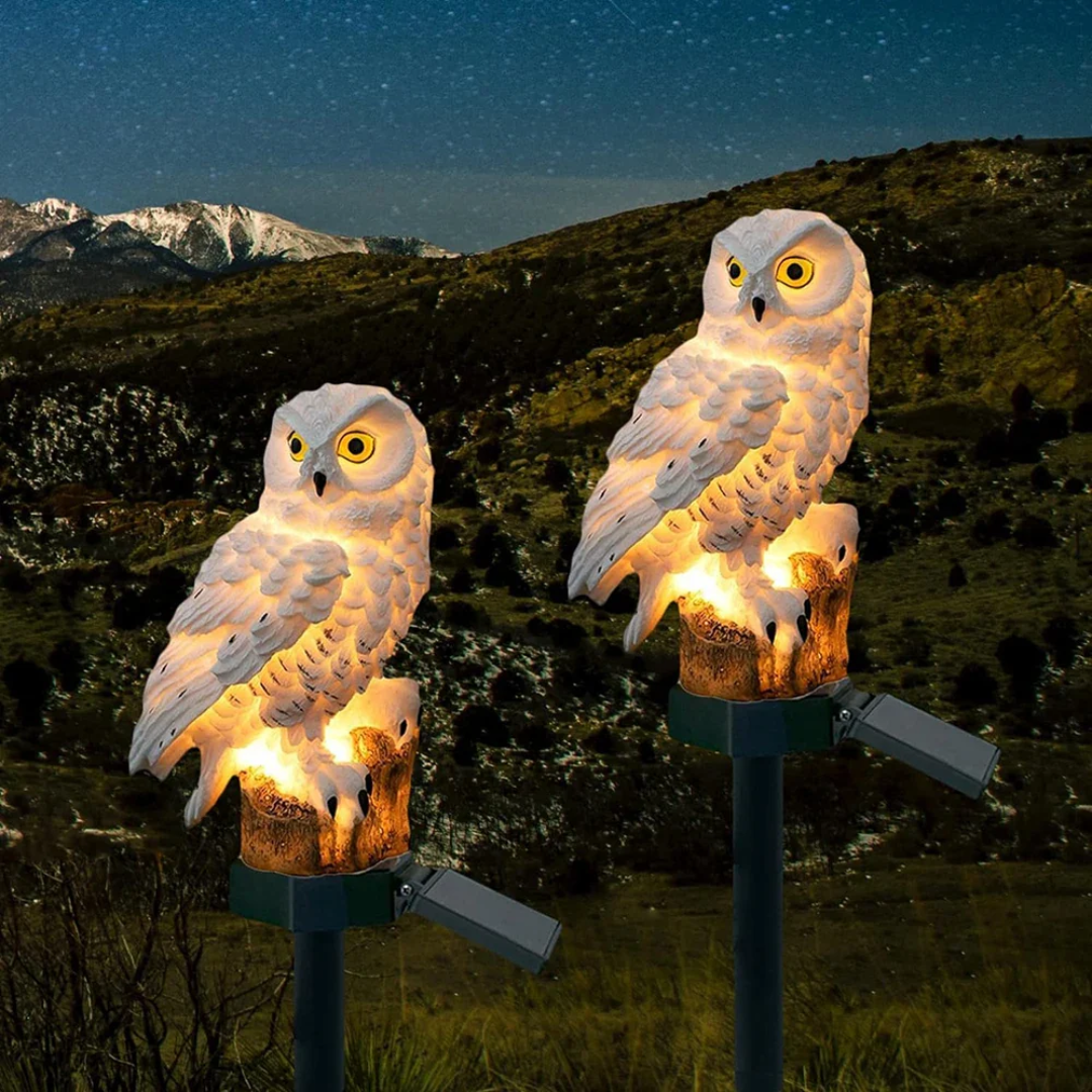Solar Owl Garden Light | Outdoor Pathway Stake Lamp