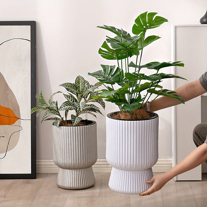 Self-Watering Wine Glass Planter | White with Water Level Indicator