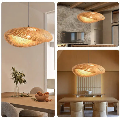 BambooBoho Pendant Shade | Handwoven Bohemian Rattan