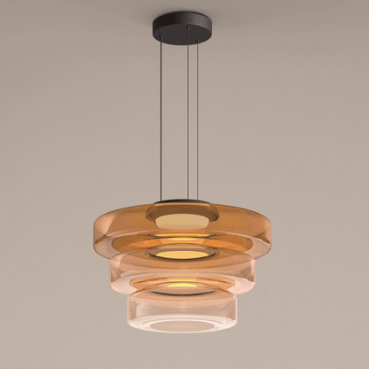 Bauhaus Glass Pendant Light | Modern Layered LED Hanging Lamp