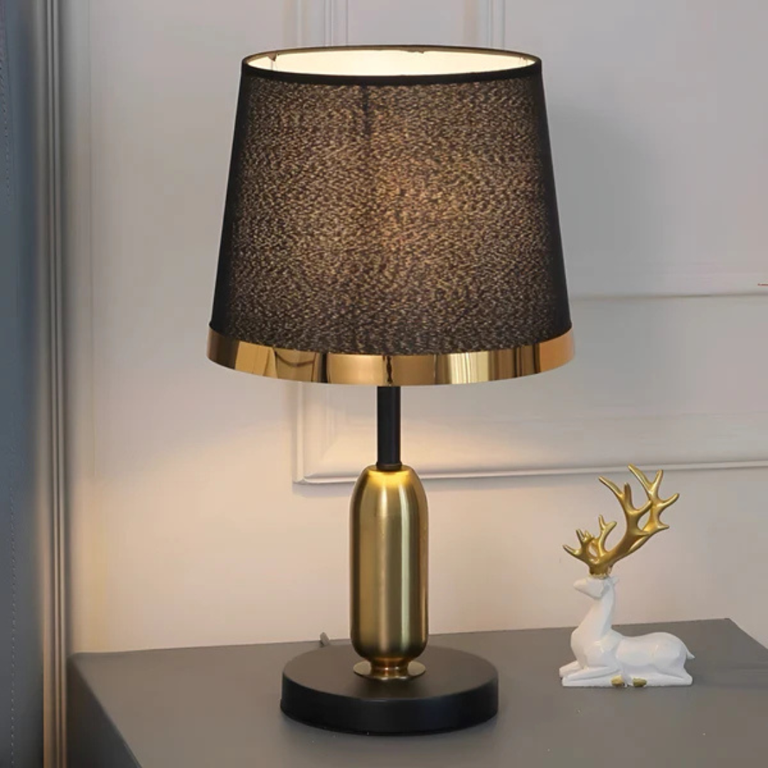 Vintage Black & Gold Table Lamp | Modern Retro Accent Light