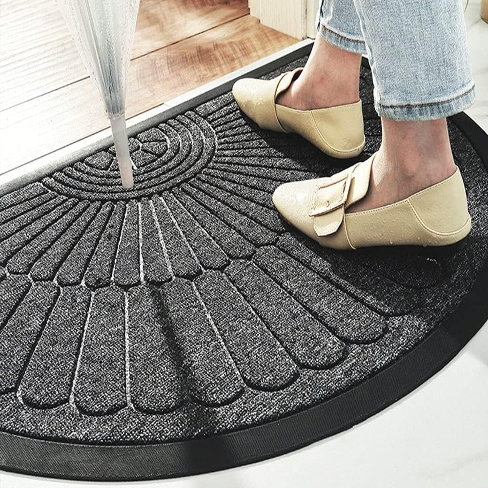 Semi-Circular Rubber Door Mat | Non-Slip Entryway Mat