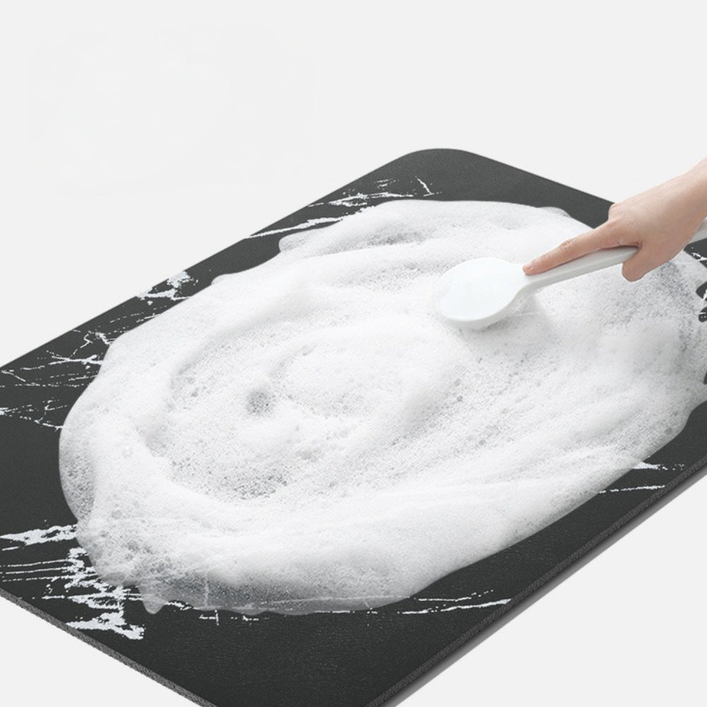 Quick-Dry Diatomite Bath Mat | Non-Slip Marble-Look Stone Mat