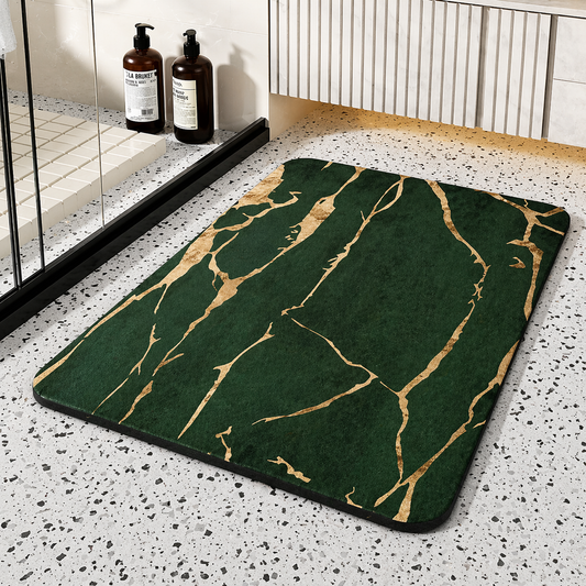 Quick-Dry Diatomite Bath Mat | Non-Slip Marble-Look Stone Mat
