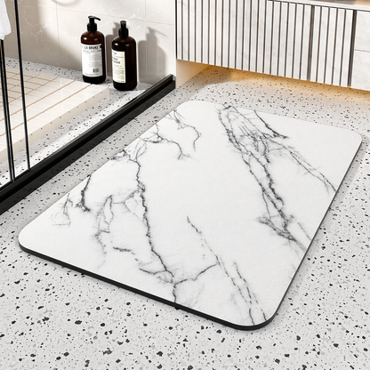 Quick-Dry Diatomite Bath Mat | Non-Slip Marble-Look Stone Mat
