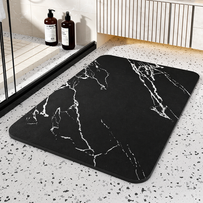 Quick-Dry Diatomite Bath Mat | Non-Slip Marble-Look Stone Mat