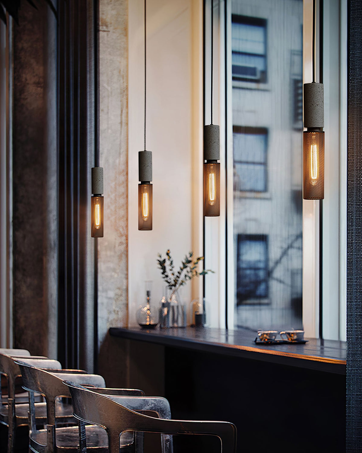 Urban Concrete Pendant Light | Industrial LED Hanging Lamp