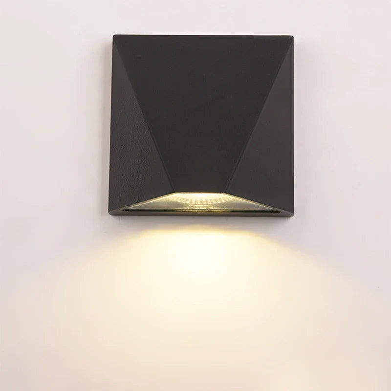 Modern Black LED Wall Light | 5W Waterproof Aluminum Outdoor Lamp