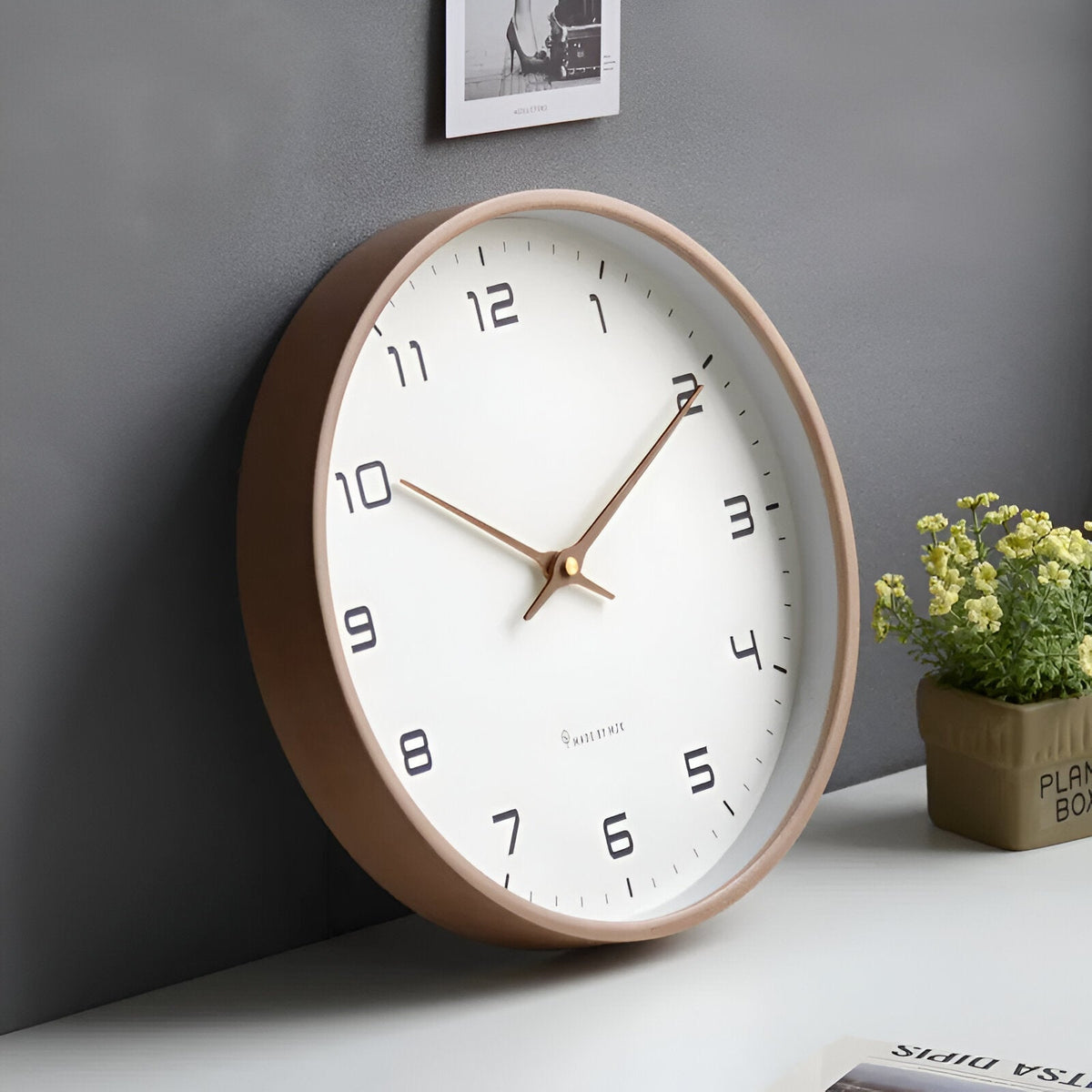 Nordic Silent Wood Frame Wall Clock