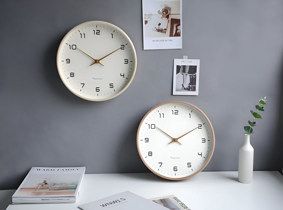 Nordic Silent Wood Frame Wall Clock