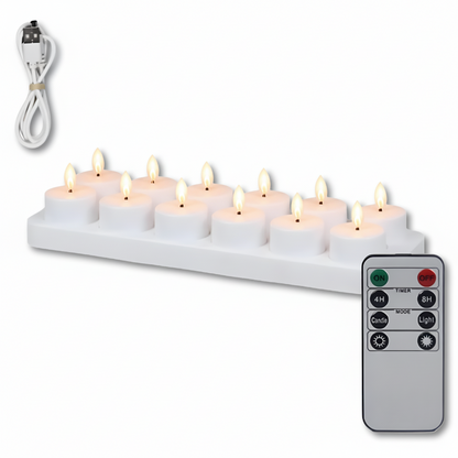 Flameless LED Candle Set | Rechargeable with Remote & Timer