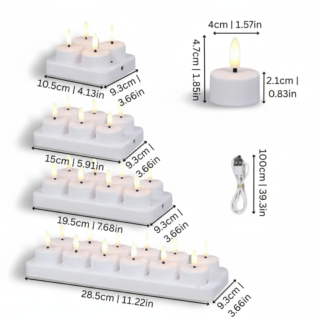 Flameless LED Candle Set | Rechargeable with Remote & Timer