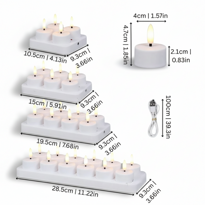 Flameless LED Candle Set | Rechargeable with Remote & Timer