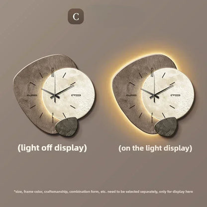 LumoClock Large Modern Wall Clock | Silent Quartz with LED Light